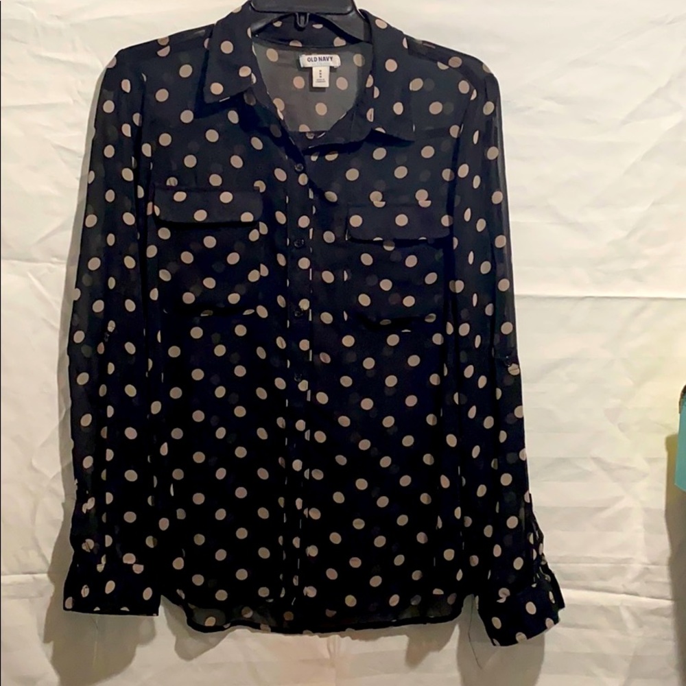 Women’s Old Navy Size M Sheer Long Sleeve Blouse!!
